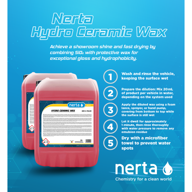 NERTA HYDRO CERAMIC WAX - специална вакса за подсушаване, защита и придаване на блясък - 5л.