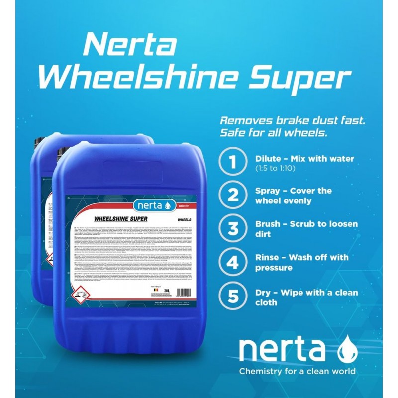 WHEELSHINE SUPER - Мощен алкален почистващ препарат за алуминиеви джанти - 20л.